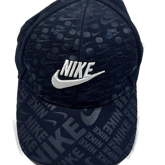 Nike Sports Vintage Hat Blue Cap Stretch Fit 3D Textured Red Label - Picture 3 of 8